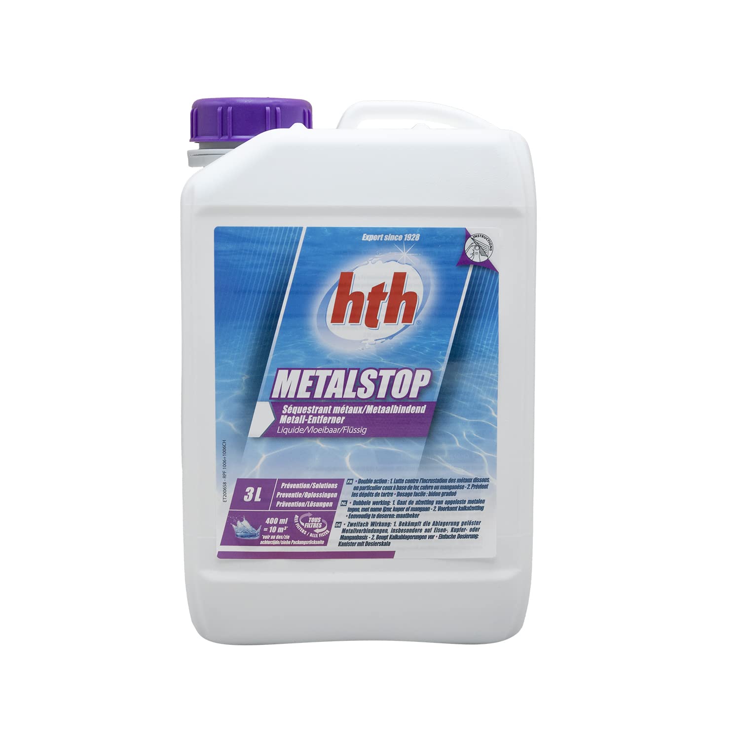 HTH METALSTOP Liquide - 3L | Séquestrant Métaux + 10 Tests HPS OFFERTS 6 en 1