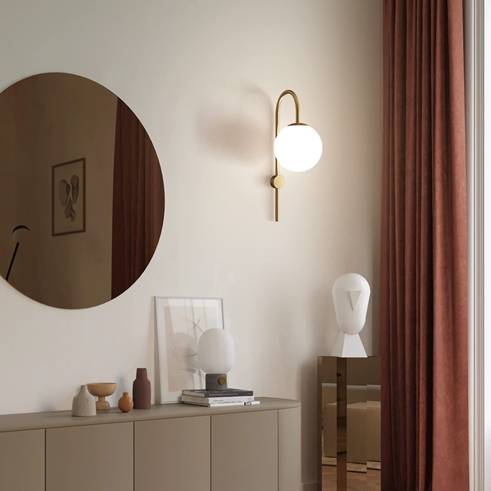 Lámparas de pared compatibles con sala de estar - Lámpara de pared para dormitorio Lámpara de noche Lámpara de pared de vidrio con personalidad - Pasillo Escalera Sala de estar Aplique de pared de
