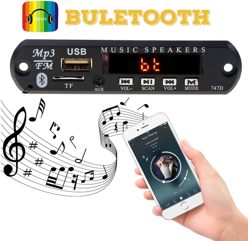 Bluetooth pairing illustration with phone and MP3 player