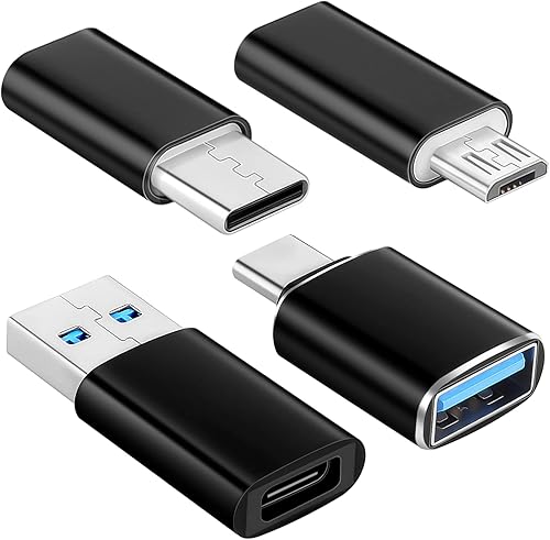 Vista 8 de Adaptador USB C a USB, adaptador micro USB a USB C, transferencia de datos SuperSpeed y carga rápida compatible