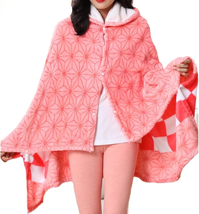 Anime Demon Wearable Blanket Hoodie Throw Blanket Tanjiro