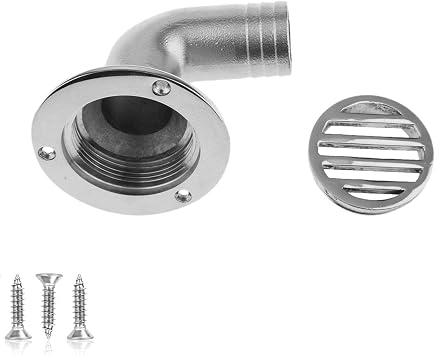 SHENGHUISS Boat Thru Hull Deck Drain Scupper 316 Stainless Steel Heavy Duty Marine Grade Floor Deck Drainage Cover with Three Screws