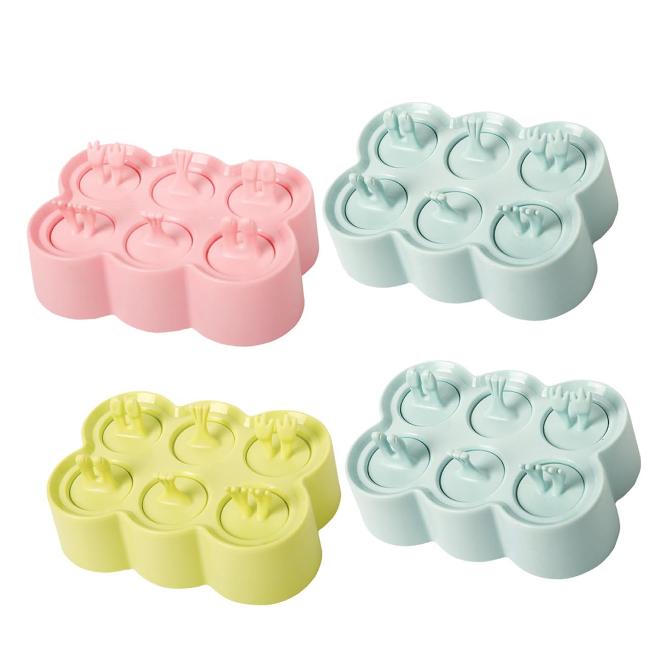 Moules à Glace en Silicone, Lot de 4 Sets de Sets, Forme Animal
