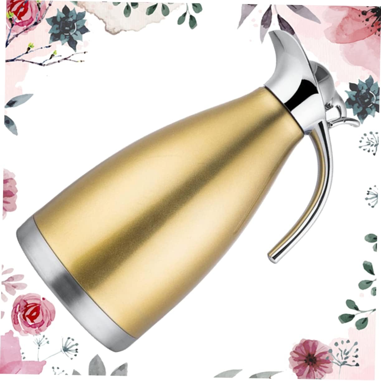 Stainless Steel Thermal Jug Insulated Vacuum Kettle Yellow for Hot Beverage Storage for Home Use No Bad Smell Leak Design for Coffee Tea Milk