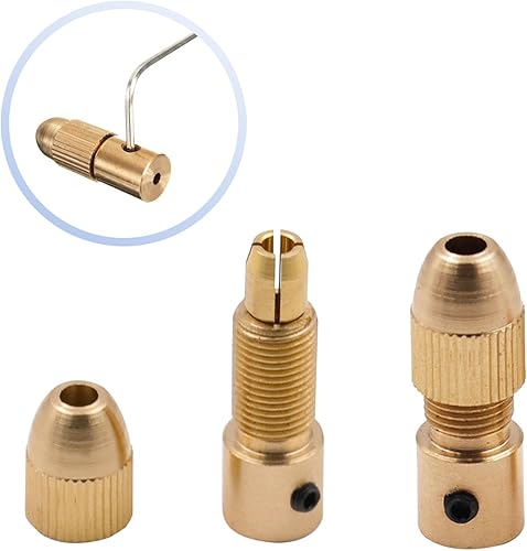 Miniatura 5 de Mesee Juego de 3 portabrocas de latón de 0.020-0.118 in Juego de brocas eléctricas pequeñas, adaptador de portabrocas giratorias para herramientas
