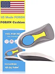 Calcanhar para fascite plantar 【Materiais feitos nos EUA】 Palmilhas de calcanhar femininas e masculinas para dor no calcanhar, esporões no calcanhar, pés planos, tendinite, inserções de absorção de