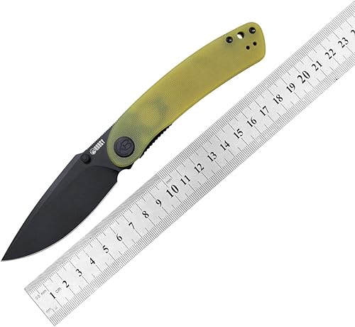Miniatura 7 de KUBEY Momentum KU344F - Cuchillo de bolsillo de transporte diario, hoja de punto de caída de 3.43 pulgadas, asas G10 con pernos de pulgar dobles y