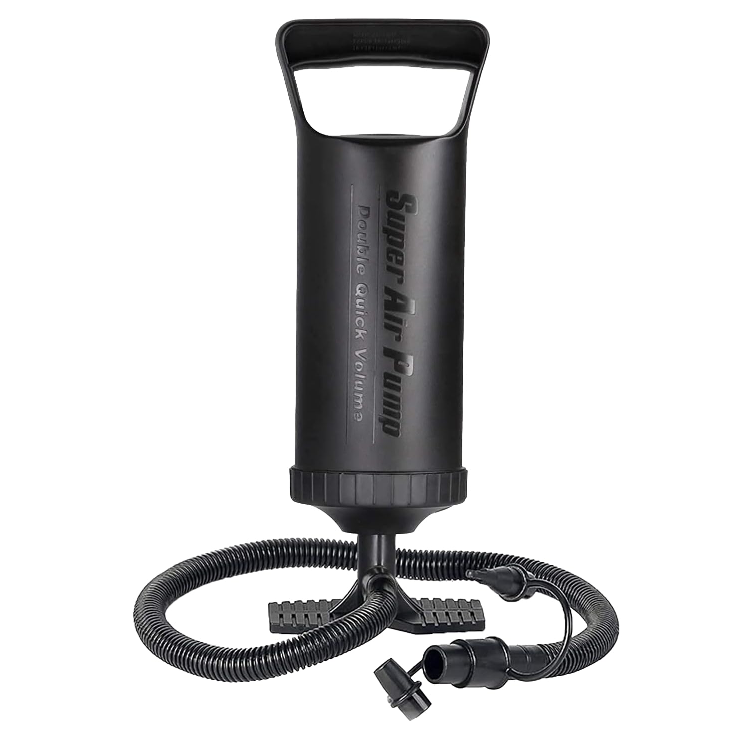 Strauss Plastic Hand Air Pump for Sports | Suitable for Football, Voleyball, Basketball, Rugby, Soccer Ball, Other Inflatable Balls | Air inflator with 3 Nozzle Hose, 29cm (Black)