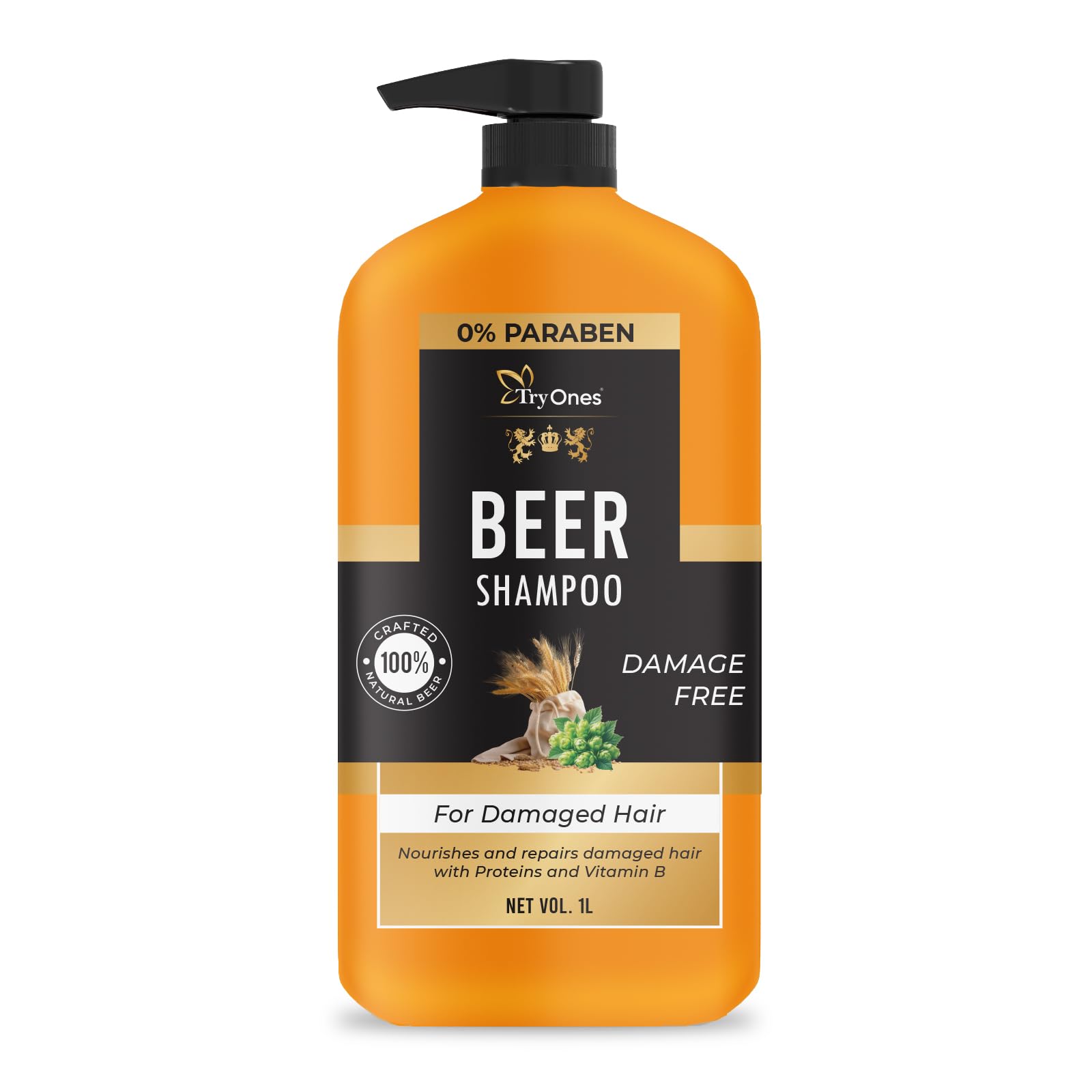 Beer Anti-Dandruff Shampoo | Removes Dandruff From Source | Helps With Itching, Irritation & Redness Accompanying Dandruff | For Women & Men | 1000Ml