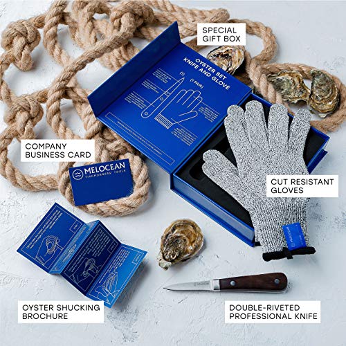 Melocean Professional Oyster Shucking Knife and Gloves Set in Gift Box - image 6