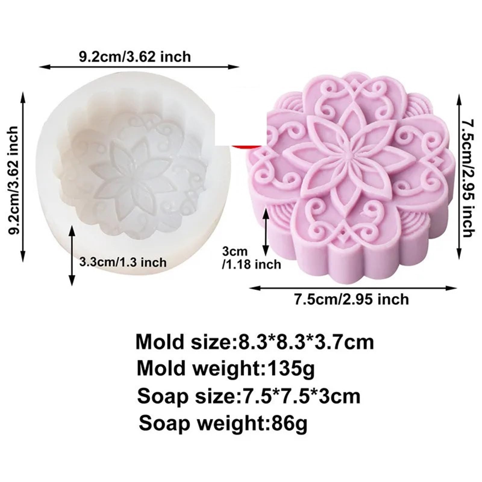 Stampo per Sapone 4 Pezzi stampi for Sapone a Forma di Fiore stampi in Silicone creativi for la Produzione di Sapone Fai da Te Strumenti Fatti a Mano per Sapone