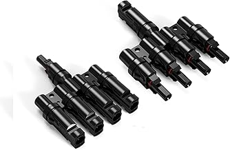 GENORTH Solar Y Stecker Männlich/Weiblich, Solar Photovoltaik Steckverbinder 4-fach, T-Typ Solarstecker,1 Paar MMMMF+FFFFM Solarpanel Kabelstecker