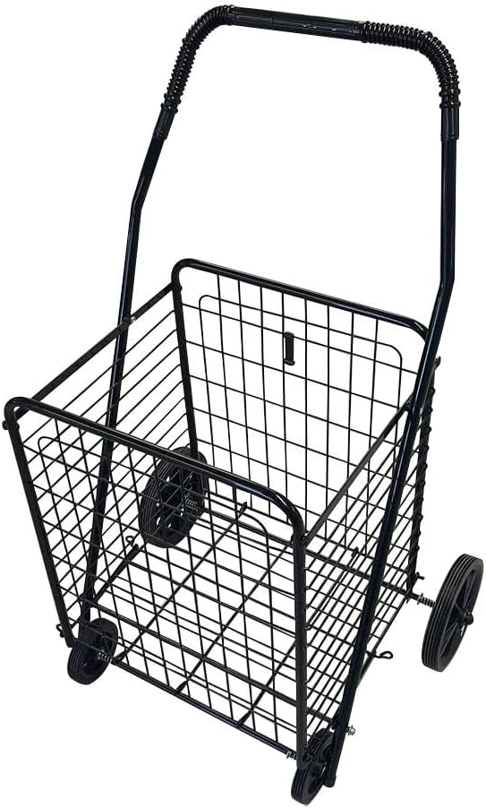 21" x 17-1/2" x 35-1/2" Medium Foldable Single Basket Grocery Shopping Cart
