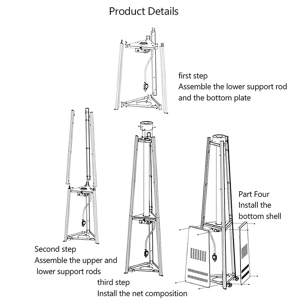 Riscaldatore A Piramide per Patio, Riscaldatore A Propano per Patio Esterno Riscaldatore A Tubo in Vetro di Quarzo 48.000 BTU con Accensione A Impulsi CE, ETL Certificazione Black
