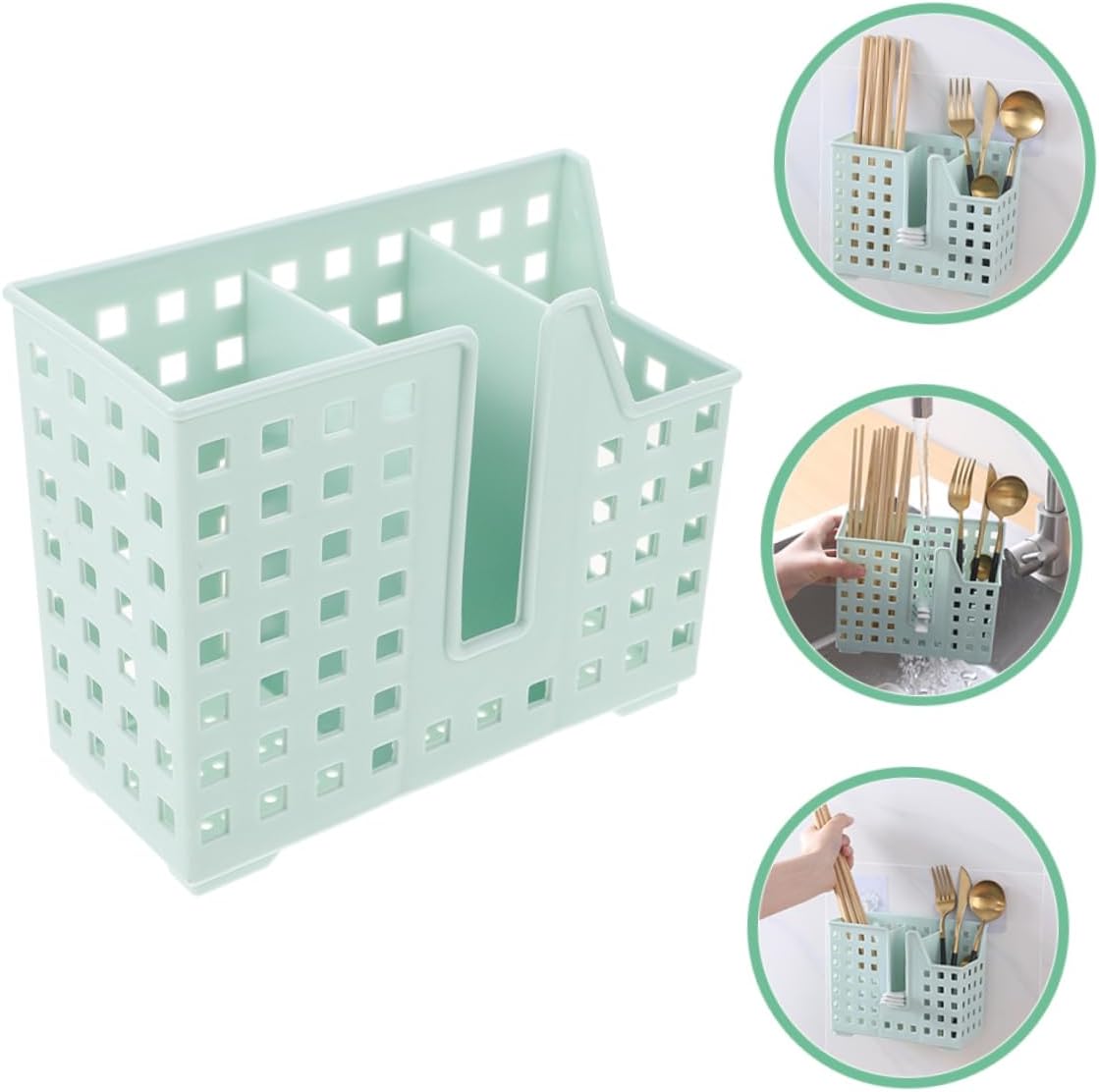 2pcs Dishwasher Cutlery Basket Utensil Drainage Basket Chopsticks Storage Rack over Sink Dish Drying Mount Tabletop Easy Drainage Organize Kitchen