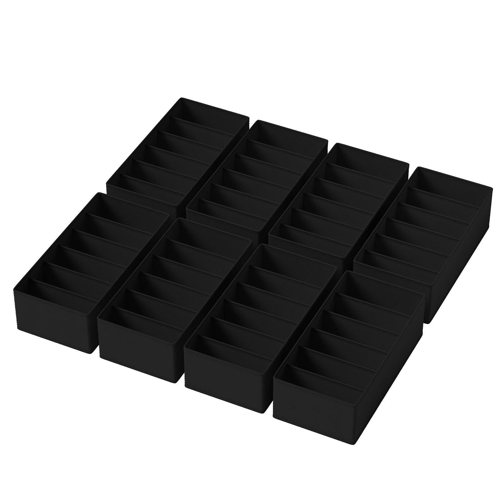 Homsorout Schubladen Organizer Kleidung Baby - 8er Set Ordnungssystem Kleiderschrank Stoff Unterwäsche Aufbewahrung Drawer Organizer, 30 x 15 x 9 cm für Baby Wickelkommode, Socken, Schwarz