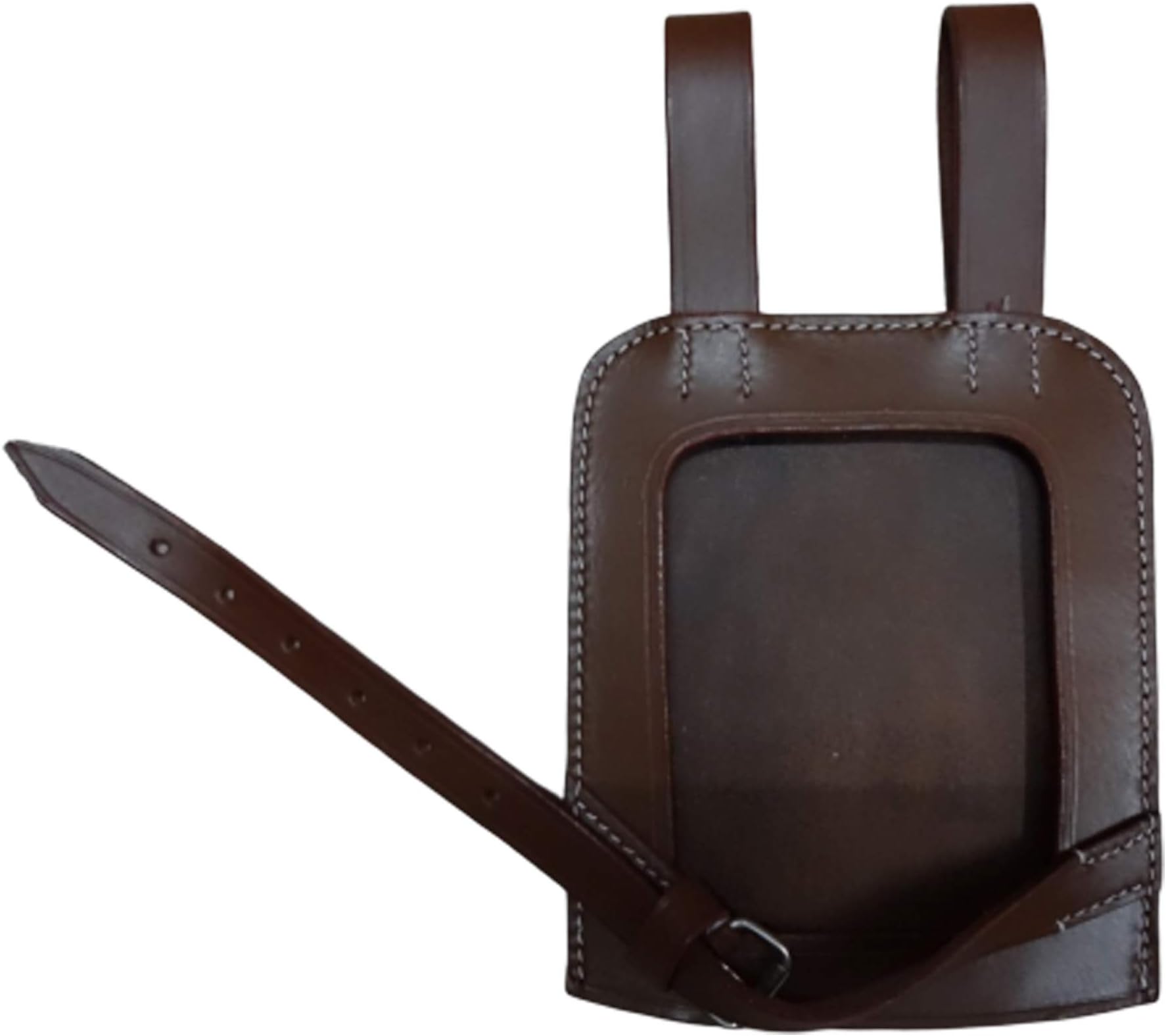 warreplica WWII German Army Entrenching Tool Mid Brown Leather Carrier|Authentic Reproduction M1931 Shovel Cover for Feldspaten|Leather Militaria Reenactment Gear|Historical Combat Equipment Replica