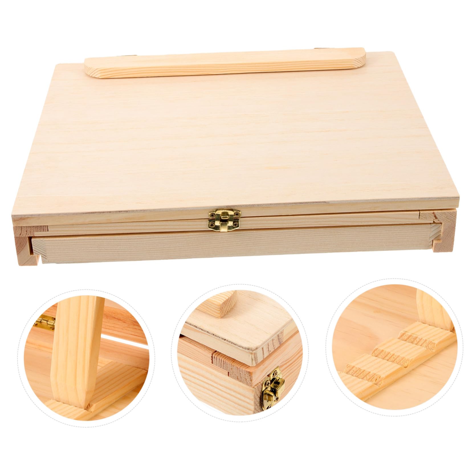 Artibetter Holzskizzenbrett Mit Schublade Leichtes Zeichenbrett Für Künstler Tragbares Malbrett Für Draußen Künstlerskizzenbrett Aus Holz