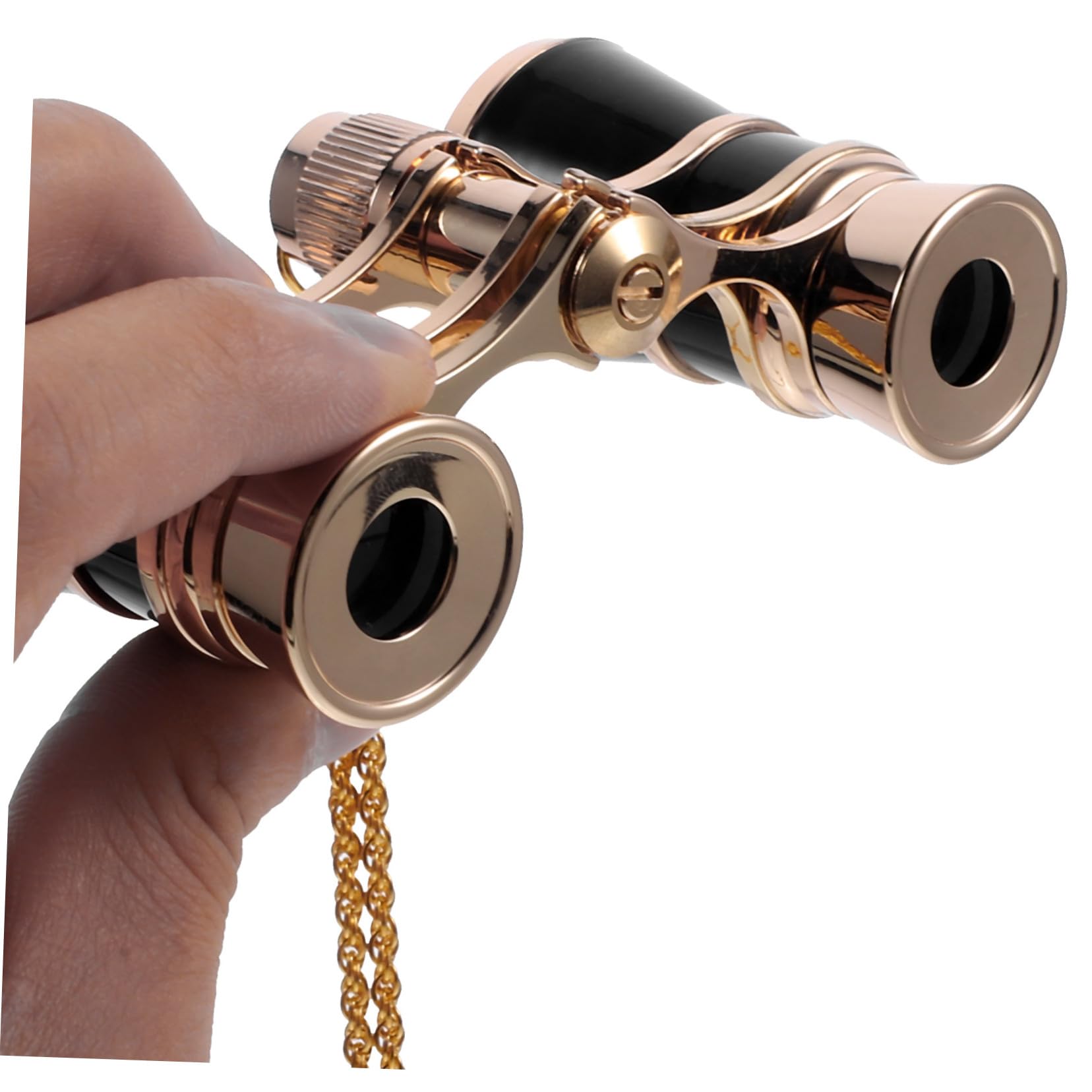 HOMSFOU Binocolo Mini Portatile con Catena in Ferro Nero per Attività Outdoor e Montagna, Design Elegante e Leggero per Concerti e Teatro