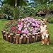 Wood Garden Edging, Natural Wooden Solid Log Fence Border Decorative for Flower Bed Barriers and Landscape Fencing, 6.9 in H x 3.0 ft L, 1.9 in Diameter (2PACK)