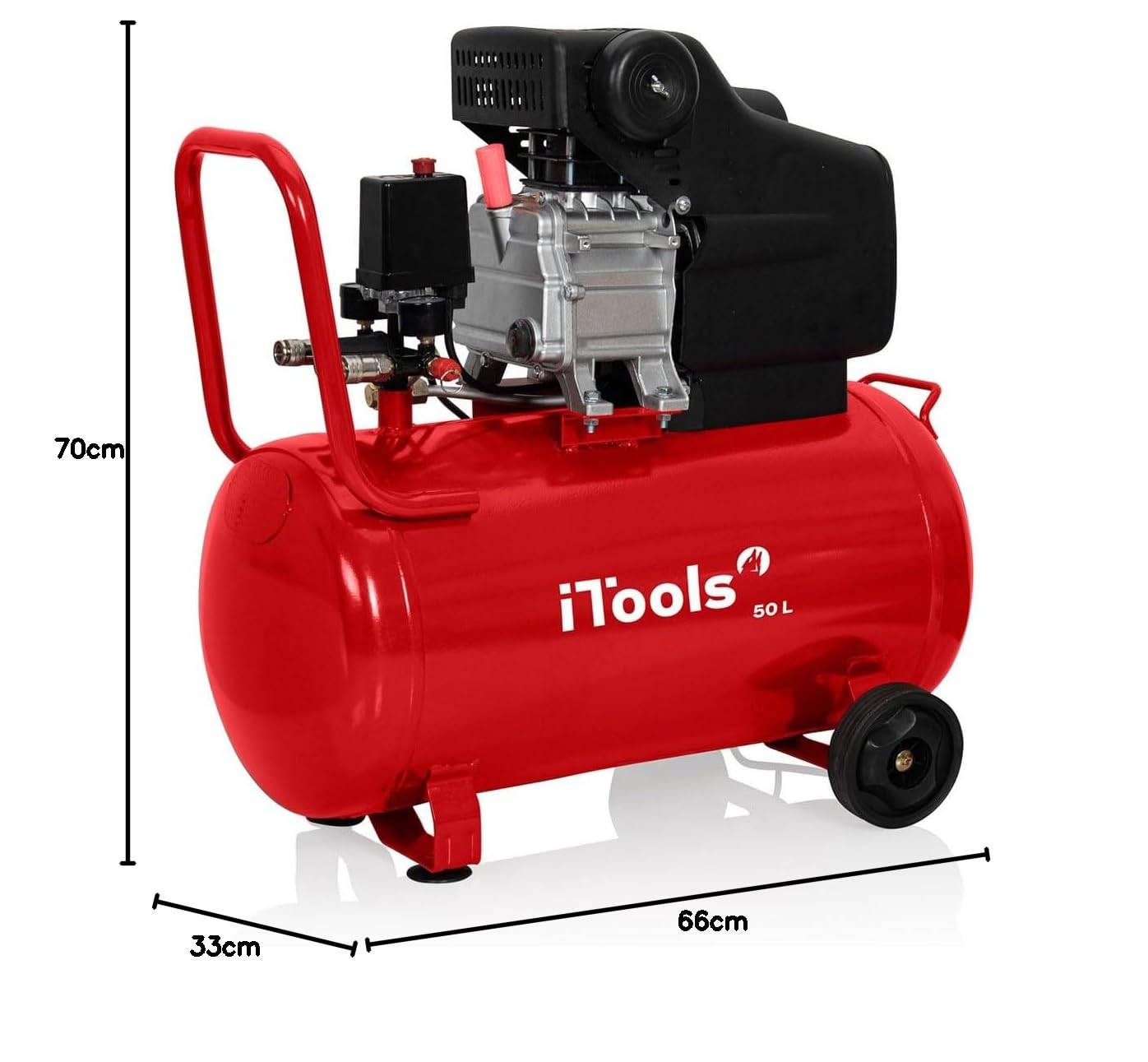 Compressore d'aria 50 l, 8 bar, 115 psi, silenzioso, 2 CV, 1,5 kW