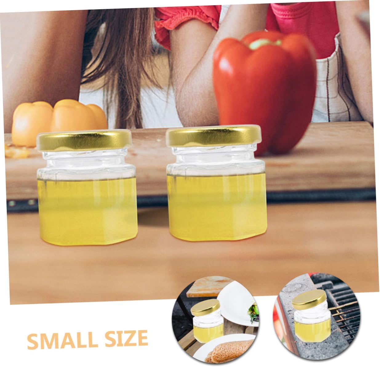 24pcs Hexagon Jam Jars Sealed Multi Use Honey Containers with Smooth Surface for Storing Syrup Loquat Paste and More Transparent Design for Observation