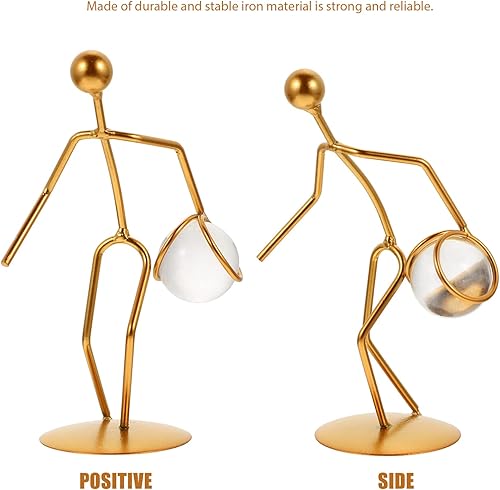 Miniatura 5 de DECHOUS Ornamentos Abstracto Baloncesto Escultura Escritorio Metal Arte Mesa Metal Arte Línea Metal Figura Metal Jugador de Baloncesto Estatuilla