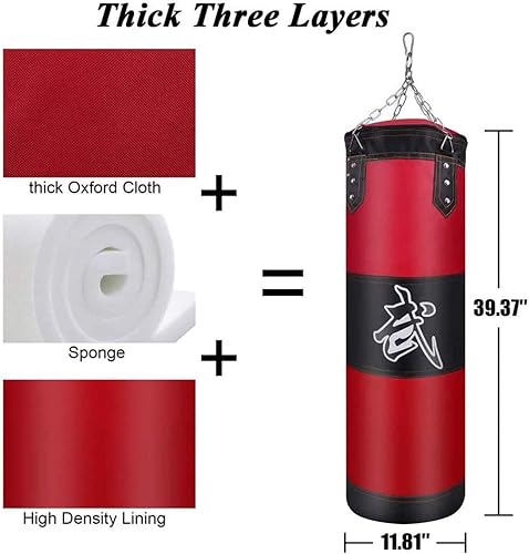 Miniatura 5 de Juego de saco de boxeo colgante sin relleno bolsas de boxeo pesadas bolsa de kickboxing para adultos y niños con guantes de boxeo cadena gancho de