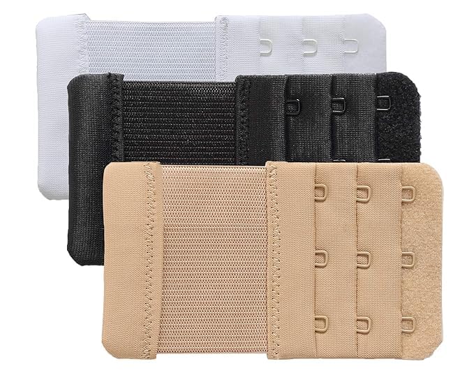 Extender 3 Hook Women Bra Band Extension Stretchy Comfortable, 3PCS-image-8