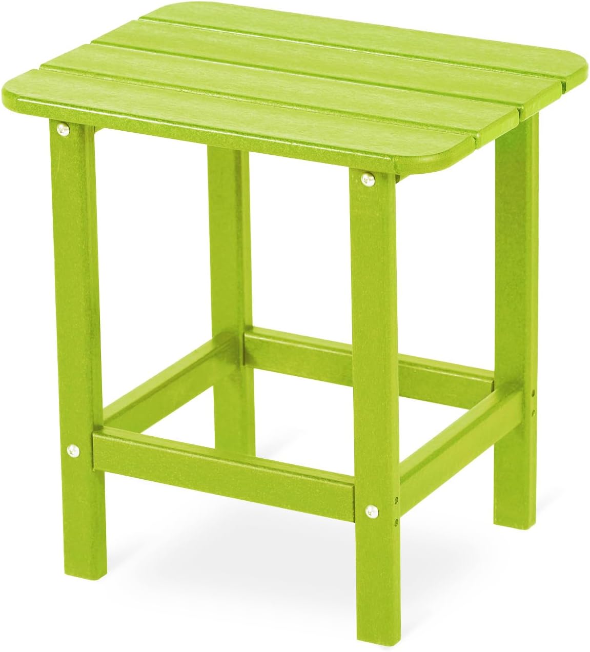 Aoodor 19'' Adirondack Side Table, Rectangular HDPE End Table, Weather Resistant and Easy Maintenance, Apple