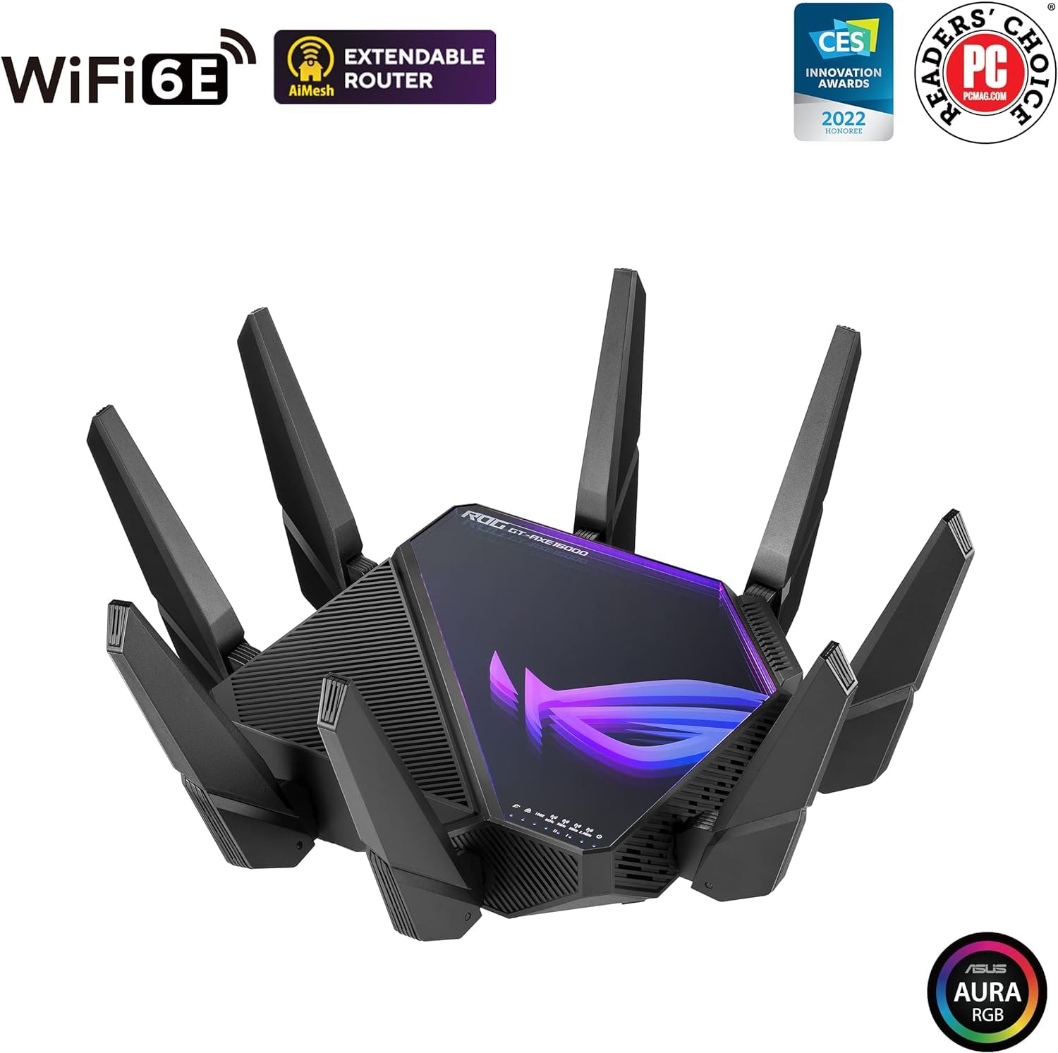asus rog gt-ax11000pro axe16000 2台セット ASUS ROG Rapture WiFi 6E Gaming Router (GT-AXE16000) - Quad-Band