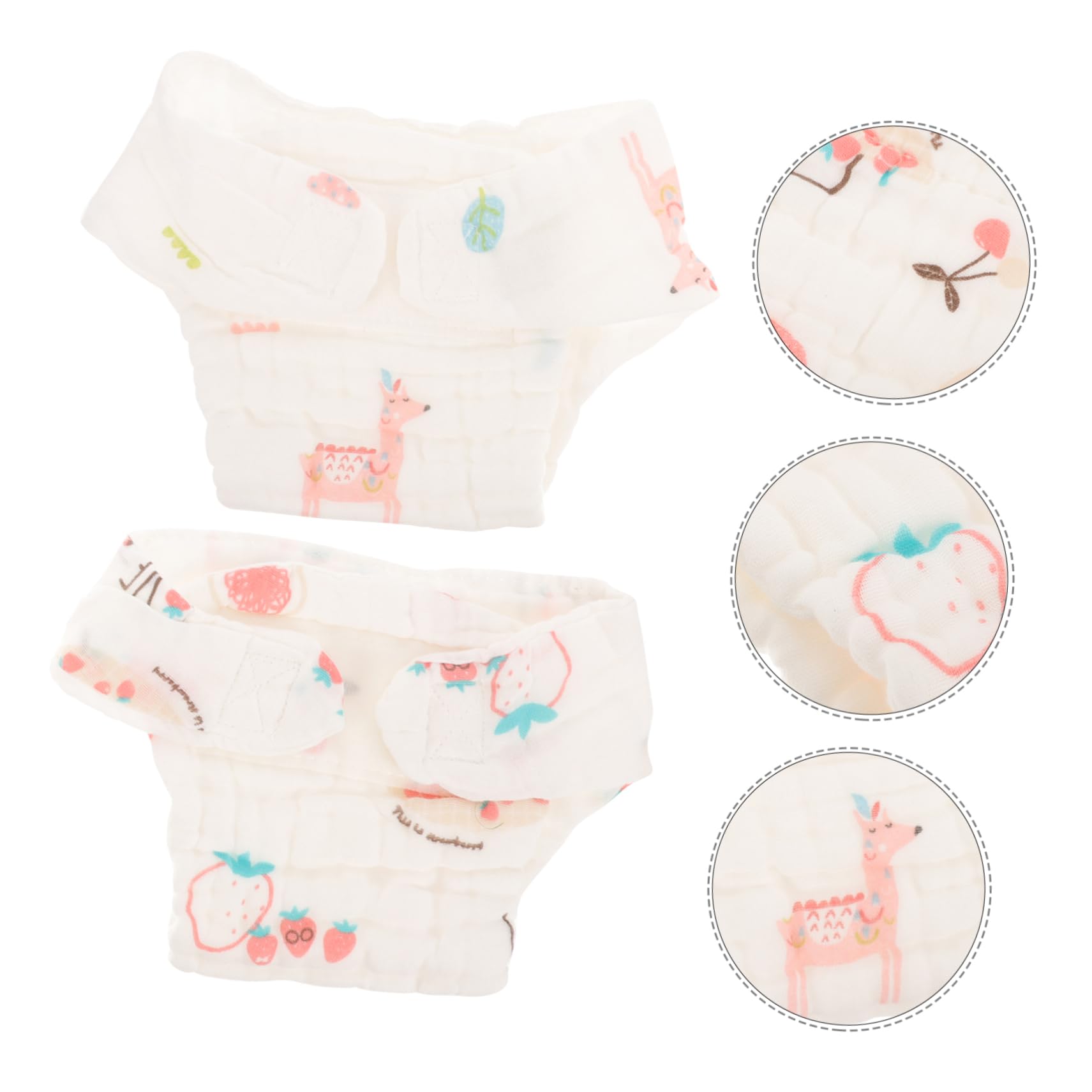Abaodam Pañales Reutilizables De Algodón Para Niña, Talla s (0-3 Meses), 2 Piezas, Absorción Cómoda, Transpirable, Lavables Para Bebés, Uso Diario y Entrenamiento Temprano