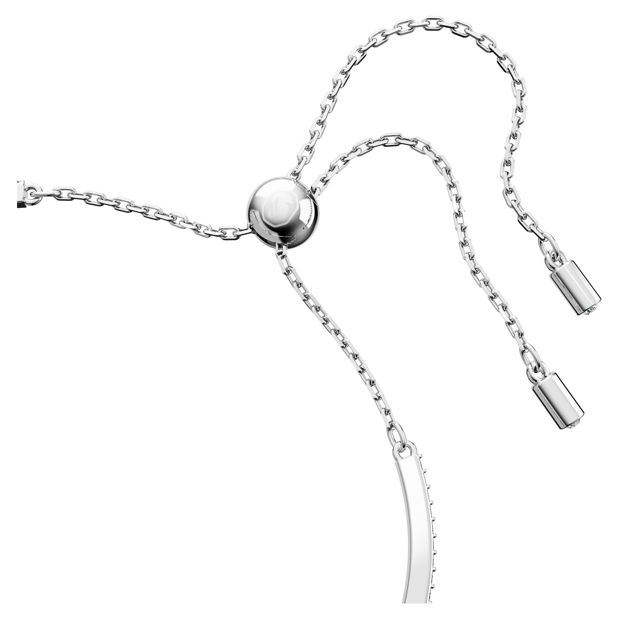 Swarovski Iconic Swan bangle, Swan, White, Rhodium plated
