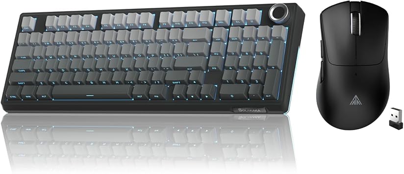SOLAKAKA Mechanical Keyboard and Mouse KI99PRO SM805,Gradient Black