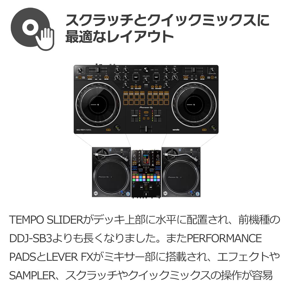 Amazon | Pioneer DJ DDJ-REV1 選べるヘッドホンセット ブラックブルー