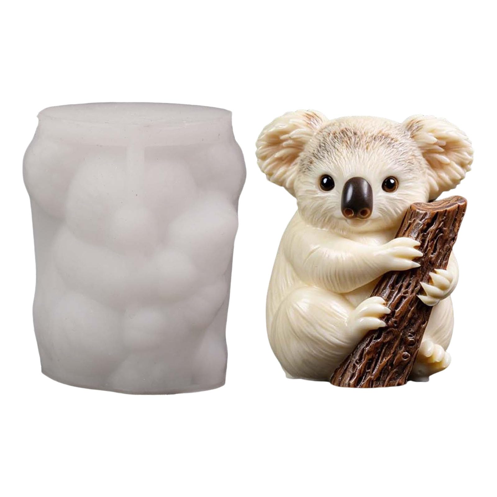 Elnwnnkc Koala Hugging Tree Silicone Molds for Soap Chocolate Making Decorative Gypsum Figurine Ornament and Epoxy Resin Elastomer Cast