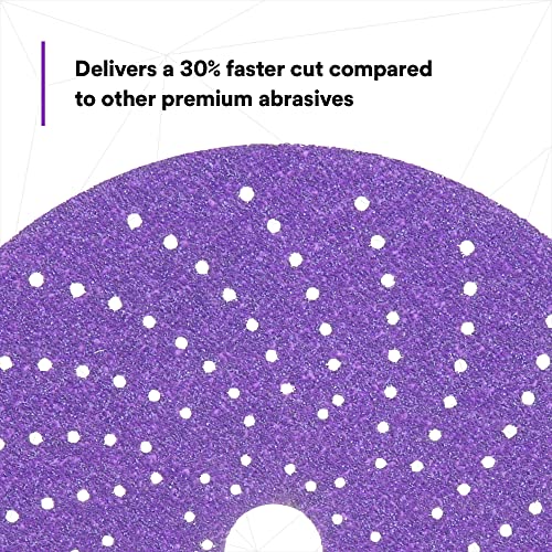 Image of 3M Cubitron II Hookit Clean Sanding Abrasive Disc 31371, 6 in, 80+ Grade, Pack of 50 Discs, Virtually Dust-Free, High Performance, Long Lasting, Multi-Hole Pattern, Feather Edging, Stock Removal