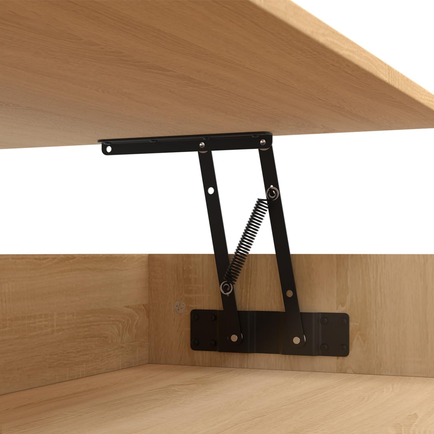IDMarket - Mesa baja, con tablero desplegable, Eden, cuadrada, madera y blanco