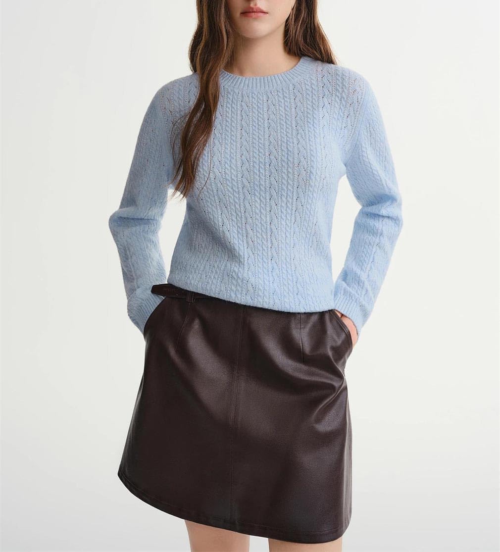 Women's Knit Sweater Casual Relaxed Fit Cozy Pullover Top