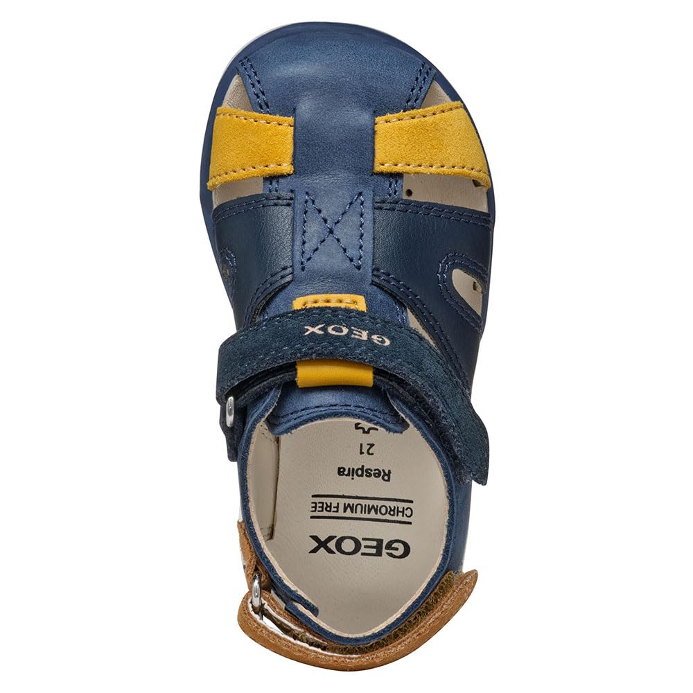 Geox B SANDAL DELHI BOY A - Sandalo Baby - Jungen, Dk Navy/Dk Yellow,