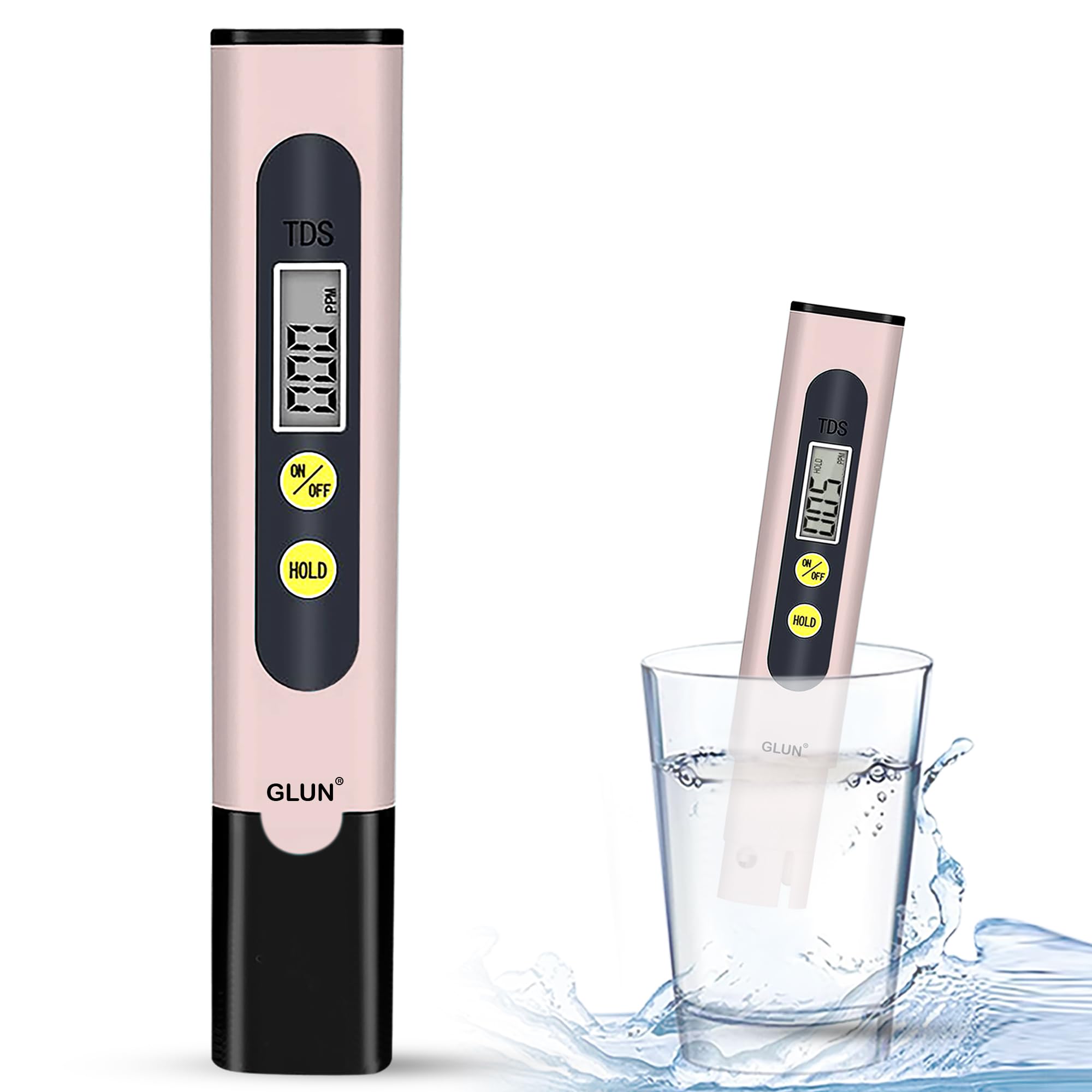 GLUN® Digital TDS Water Quality Meter, Peach Colour Portable Water Purity Tester with LCD Display for Drinking Water, RO, Aquarium, Pool & EC Temperature Testing-image-41