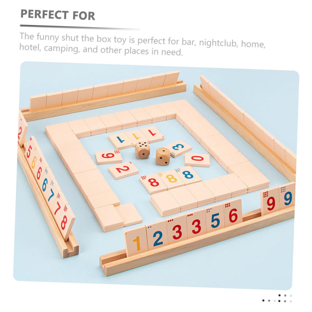Jeu de Société en Bois « Fermer la Boîte » pour Adultes et Garçon et Filles Plateau 4 Voies Jeu Mathématique Éducatif pour Soirée et Voyage 1 Set Compact