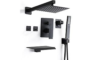 8 Inch Shower Faucet Set: Rainfall Shower System with High-Pressure Handheld Shower Head