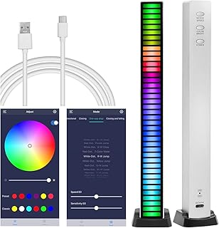 Smart RGB Light Bar, Voice Activated LED Light, RGB Music Sync Light Bar, Upgraded 40 Bit Colorful Sound Pickup Ambient Lights with App Control, for Gaming, Car, TV, Party (1 Piece)