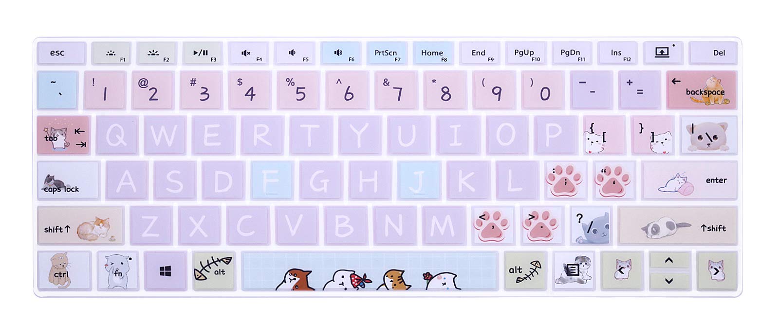 WYGCH Silicone Keyboard Cover Skin for Microsoft Surface Laptop 3 13.5" and 15" 2019 Released/for Microsoft Surface Book 3 13.5" and 15",Keyboard Protector with Cute Print,US Layout,Cute Cat