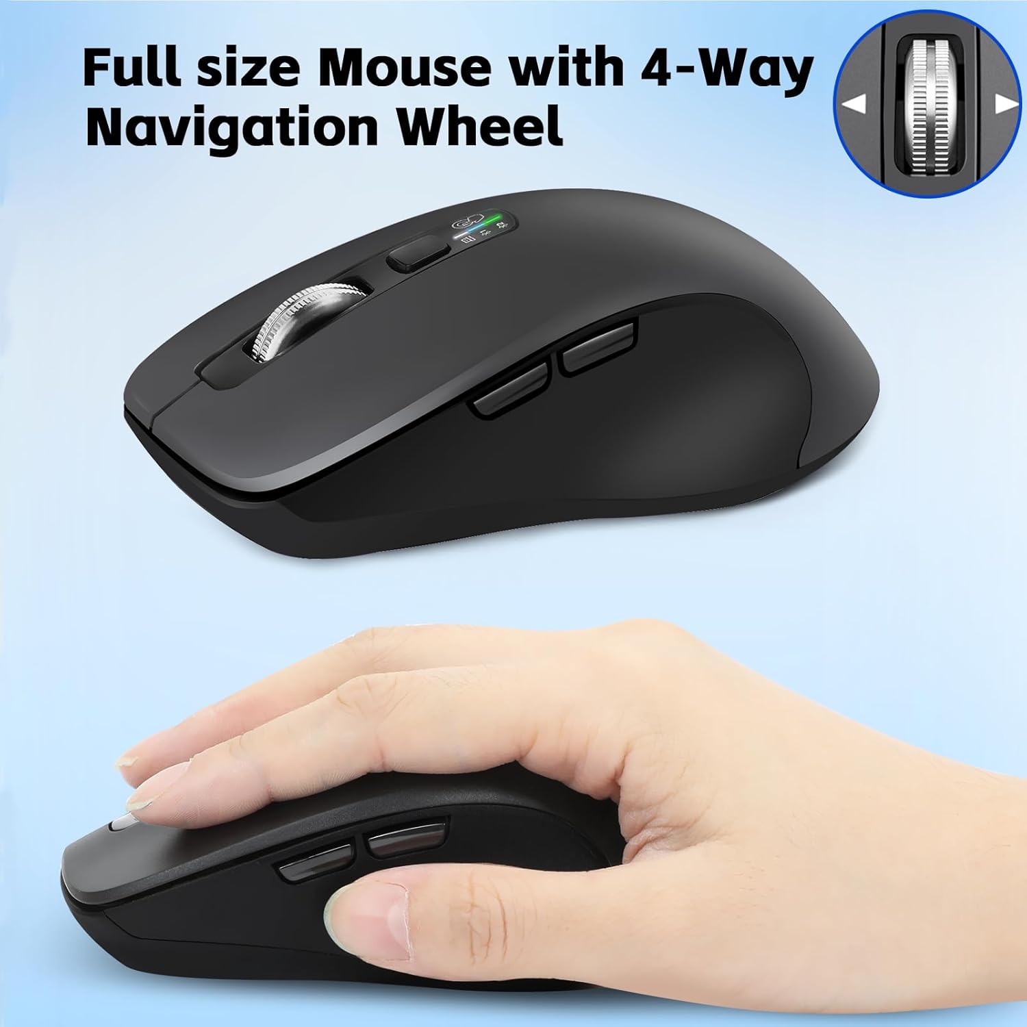 M9300 Wireless Keyboard Mouse Combo, Scissor-Switch Keys, 2-in-1 USB Receiver and Two Bluetooth, Multi Device Silent Design for Computer, Laptop, MacBook and iPad.
