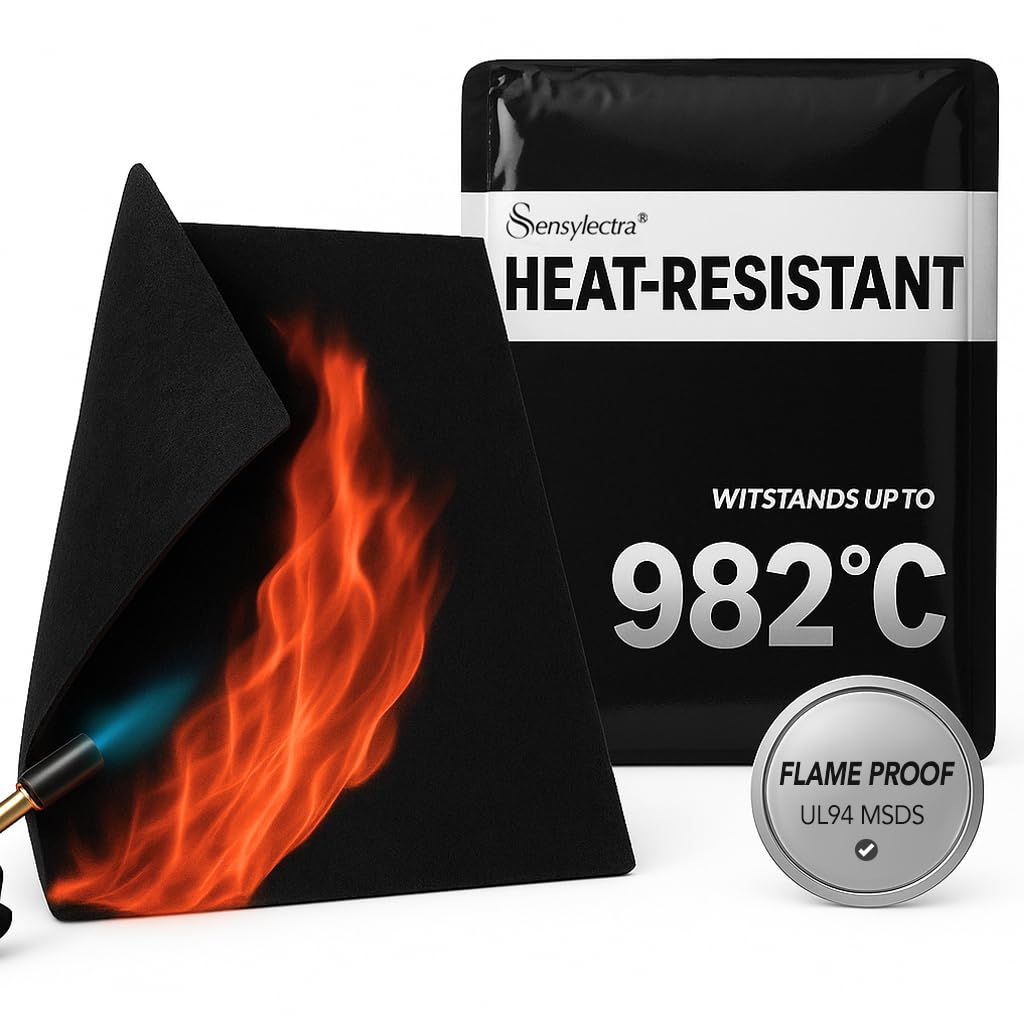 Tappetino ignifugo, resistente al calore fino a 982 °C, in feltro di carbonio, ignifugo, per barbecue, saldatura, fornelli a gas (30 x 30 cm)