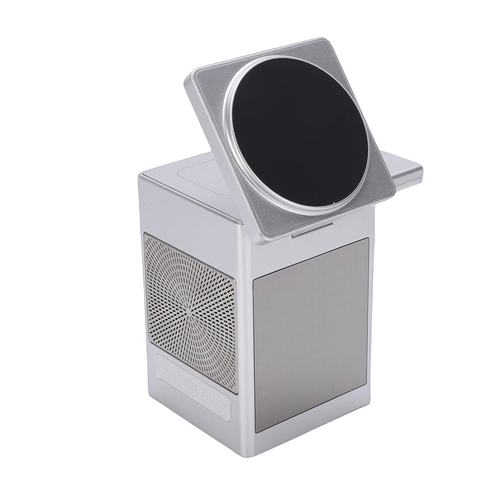 CHICIRIS Stazione di Ricarica Wireless, Materiale ABS, Altoparlante Bluetooth con Display Animato e funzionalità Sveglia per e Watch