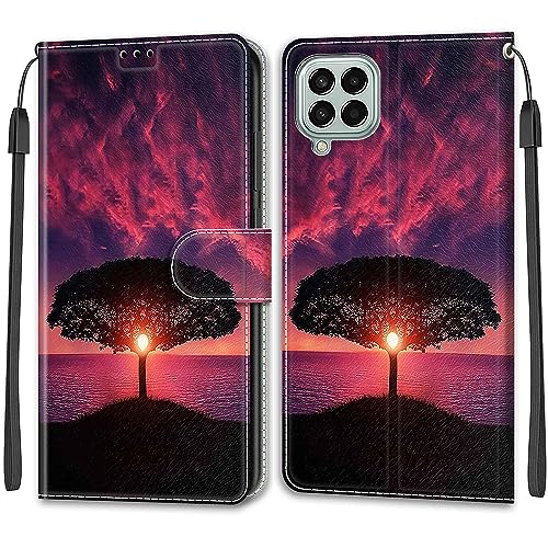 Mo-Beauty Funda para Samsung Galaxy M33 5G, Funda Samsung M33 5G con Tapa, Funda Piel con Tapa Libro Movil Carcasa PU Cuero con Carcasa de TPU, Tarjetero y Wallet Funda Protectora (Crepúsculo)