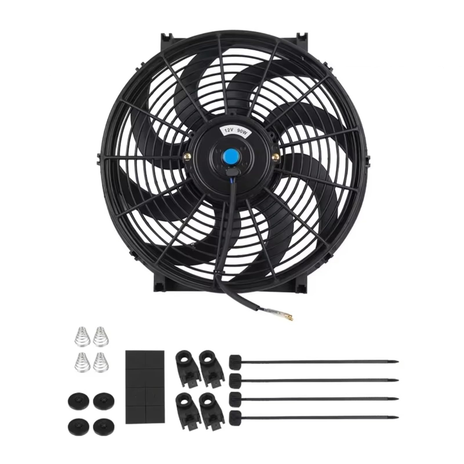 Ventilador Refrigeración Motor Cuchillas Universales De A-9inch-10 12V 80W 2100RPM Conjunto De Ventilador De Refrigeración De Radiador Para Cabina De Motor De Coche Kit De Refrigeración Eléctrica